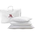Marriott Feather & Down Pillow - Plush Dual Chamber Feather and Down Pillow - Hotel Quality Comfort & Support - Machine Washable - 1 Standard Size Pillow