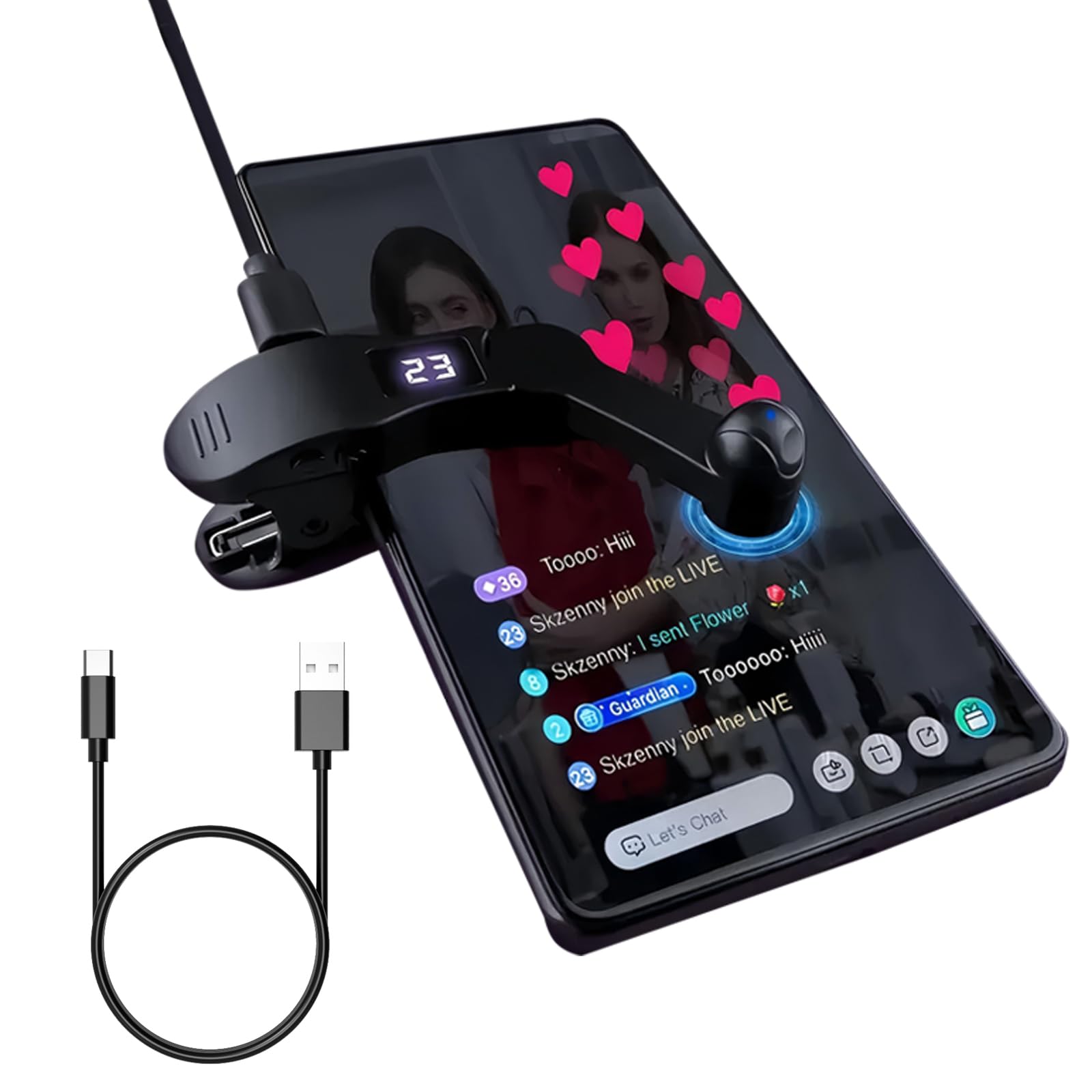 HalfofLife Auto Clicker for iPhone & TikTok Live - Auto Tap, Auto Screen Tapper for Smart Phone, Customizable Timing for Social Media, Broadcasts Likes, Lightning Deal, Reward Task (Black)