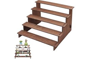 OLYCRAFT Wooden Cupcake Stand 5-Tier Cupcake Stand Rustic Wood Cupcake Display Stand Tiered Party Table Display Riser Dessert