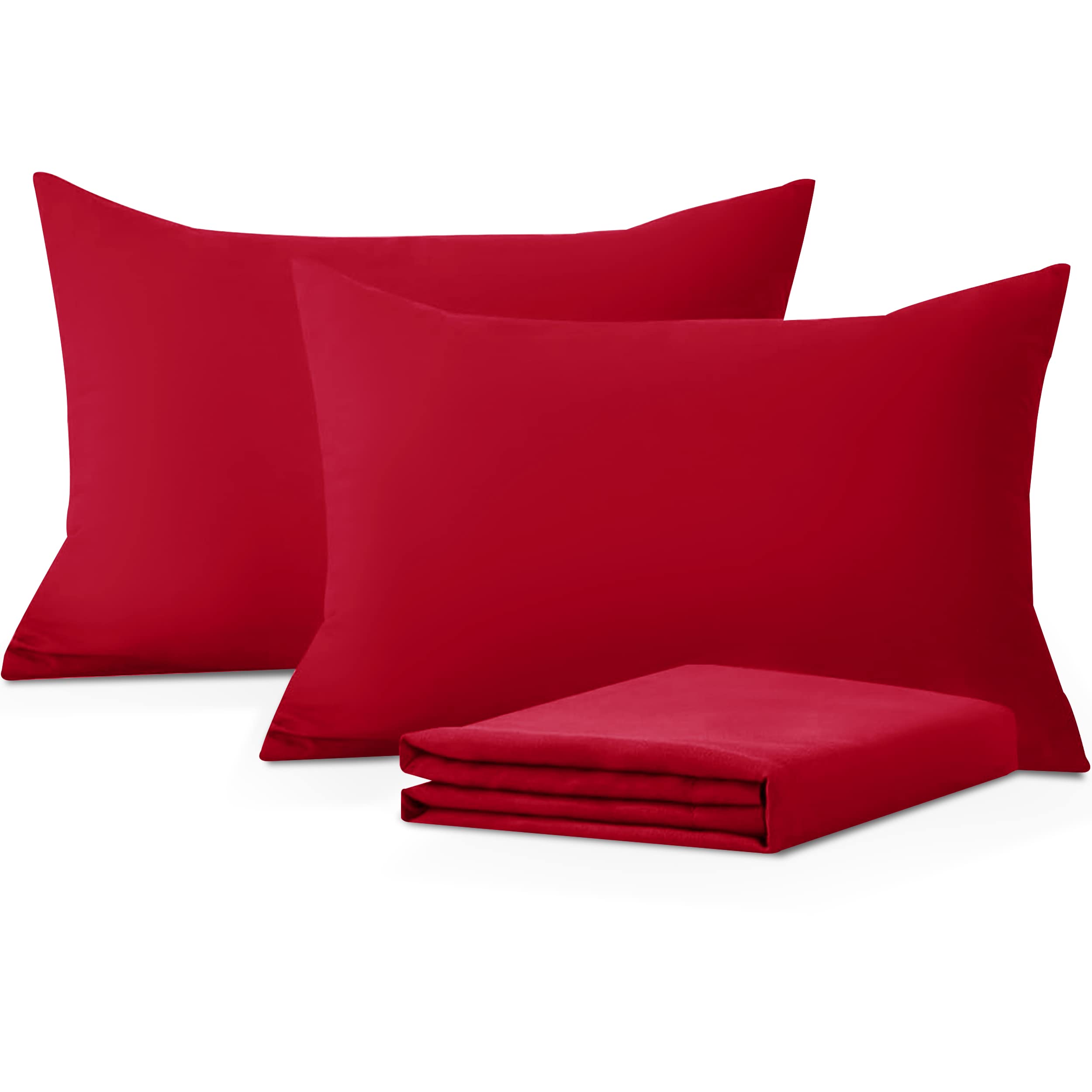 Moonlight Bedding Pillow Cases 2 Pack – Red Pillowcases Envelope Closure Super Soft Brushed Microfiber Standard House Wife Pillow Covers, (50 X 75 CM) — image 1