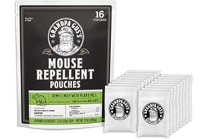 Grandpa Gus's Natural Mouse Repellent Pouches, Cinnamon/Peppermint Oils Repel Mice from Nesting & Freshen Air in Home/Cabin/Boat/Car Storage/RV/Machinery/Shed (16 Pouches)