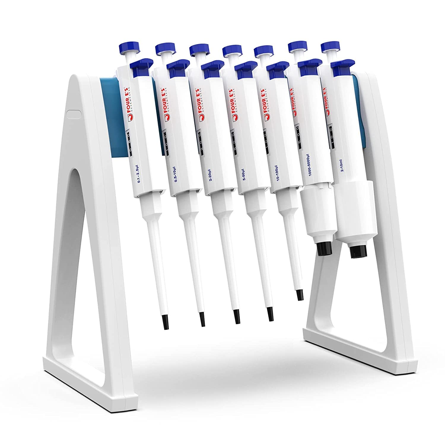 FOUR E’S Scientific Lab Universal Pipette Stand Holder Rack Hold Up to 7 Single Channel Pipettors Multichannel Pipettors