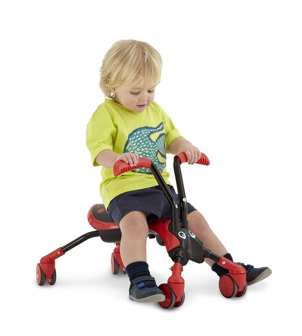 Scramblebug Beetle Balance Bike | 4 Wheel Developmental Toy for Toddler Balance and Confidence | Indoor & Outdoor | Fold and Go for Storage & Travel | Birthday, Easter Gift for 1-2 Year Old Toddlers