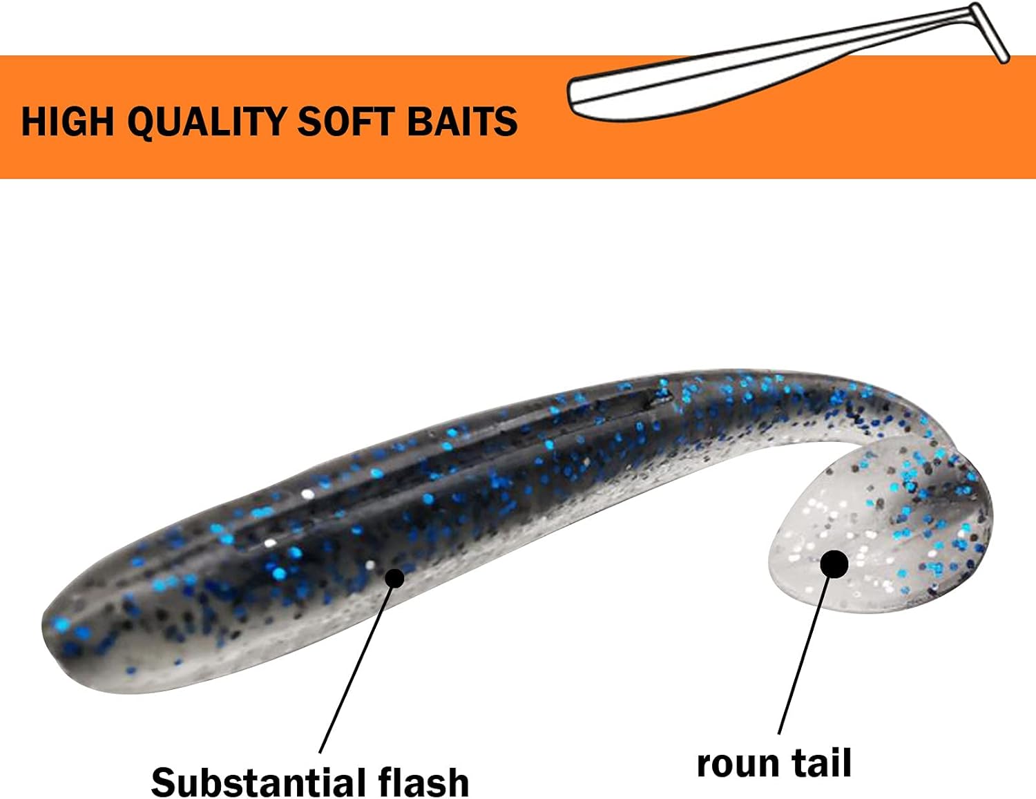 SYMEINA 100pcs Paddle Tail Swimbaits Lures, Soft Plastic Fishing Lures Kit, Bass Fishing Bait for Freshwater and Saltwater with Box : Sports & Outdoors