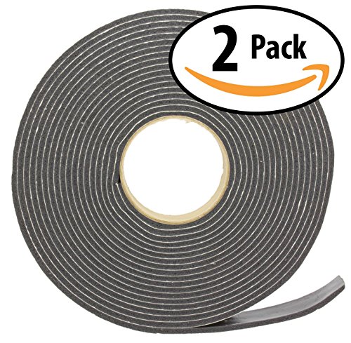 3M Camper Mount Foam Tape 3/16In X 1 1/4In X 30Ft Black (2 Pack) For Truck Shells, Cars, Boats & Home. Cushions Against Vibrations, Scratches & Squeaks. Seals Around Air Conditioners, Doors & Windows. (859508006720)
