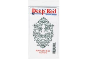 Deep Red Stamps Iron Fleur de lis Rubber Cling Stamp