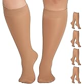MANZI Plus Size Knee High Socks for Women Nylon Trouser Socks Women 40 Denier Semi Opaque Knee High Stockings
