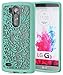 WAAO LG G3 Case, Slim Hybrid Flower Pattern Snap On Case Embossed Back Cover for LG G3 (Teal)