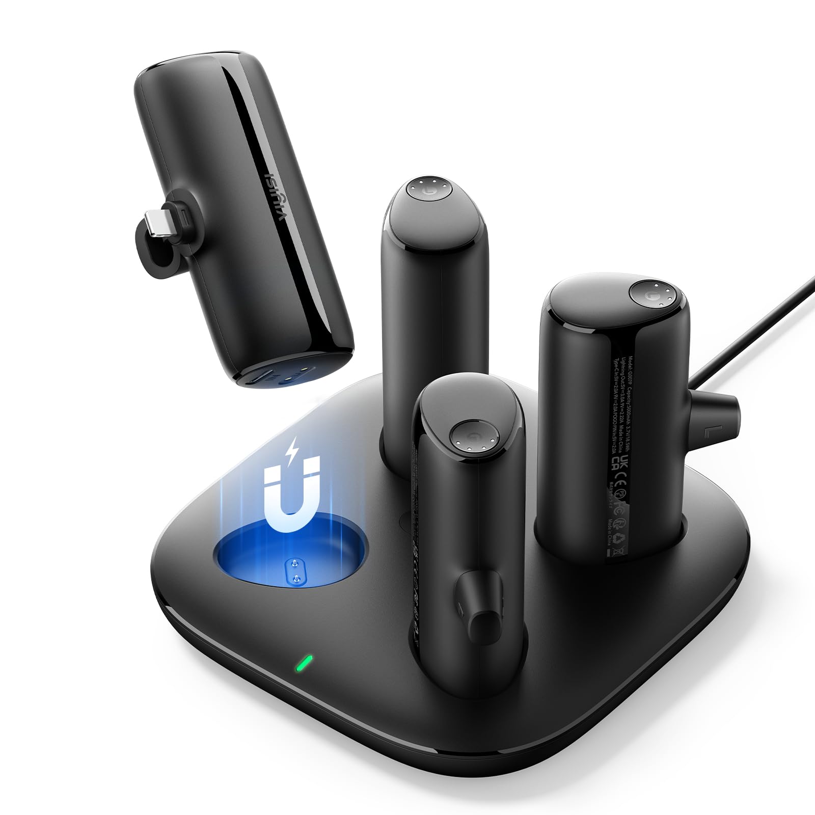 Photo 1 of VIYISI Charger Station Kit for iPhone, Portable Chargers 5000mAh with Magnetic Charging Station Dock, [4 PCS] 20W PD Fast Charging Powerbanks Set Compatible with iPhone 14/13/13 Pro/12/11/XR/XS/X/8