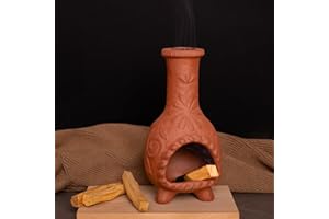 MOUGIGI Palo Santo Mini Chiminea – Elegant Ceramic Incense Holder for Cleansing and Relaxation – Handcrafted Sage Texture Stand, Ideal for Meditation and Altars – Durable Design for Sticks Burning