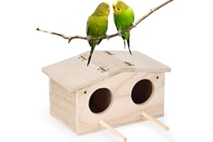 Generic Parakeet Nesting Box, Cockatiel Nesting Box Bird Cage Wooden Breeding Box Birdhouse Accessories Wood Bird Cage House 