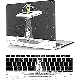 Laptop Hard Shell Case Compatible with MacBook Air 13 inch 2017 2016 2015 2014 2013 2012 2011 2010 Release Model A1369/A1466, Plastic Hard Shell Case Cover & Keyboard Cover, Astronaut and Alien
