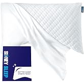Sidney Sleep Curved Pillow Covers - Full Length Zipper Closure - Premium Soft Brushed Microfiber - 20 x 30 Inches - Fits Curved Side Sleeping Pillows (Queen, White)