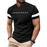 Verdusa Men's Short Sleeve Graphic Tees Letter Print Tee Crew Neck Tops Summer Muscle T Shirts