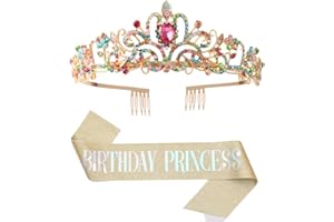 Birthday Sash and Crown Kit for Women and Girls - Tiara and Decoration Set