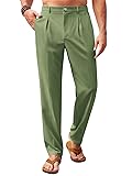 Runcati Mens Casual Pants Elastic Waist Lightweight