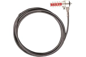 Targus DEFCON T-Lock Serialized Combo Cable Lock for Laptop Computer and Desktop Security (PA410S-1)