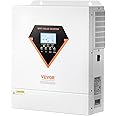 VEVOR Hybrid Solar Inverter, 3000W, All in One Pure Sine Wave Power Inverter Charger, 24V DC to 110/120V AC, with Built-in 100A MPPT Solar Controller, for Off-Grid System Lead Acid Lithium Battery