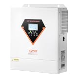 VEVOR Hybrid Solar Inverter, 3000W, All in One Pure Sine Wave Power Inverter Charger, 24V DC to 110/120V AC, with Built-in 100A MPPT Solar Controller, for Off-Grid System Lead Acid Lithium Battery