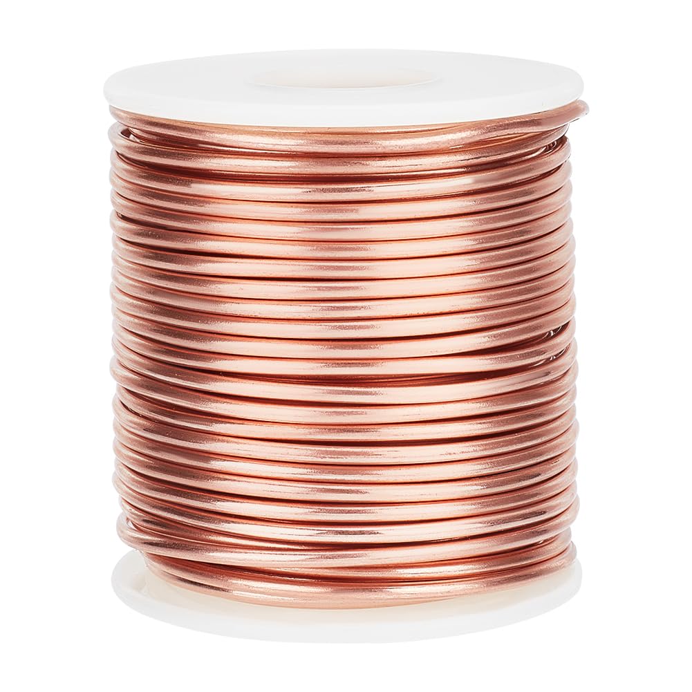 BENECREAT 12 Gauge Soft Copper Wire, 20m/65 Feets Round Bare Copper Spool Solid Pure Copper Wire Craft Bead Wire for Jewelry Making, Gem Metal Wrap, Electroculture Gardening