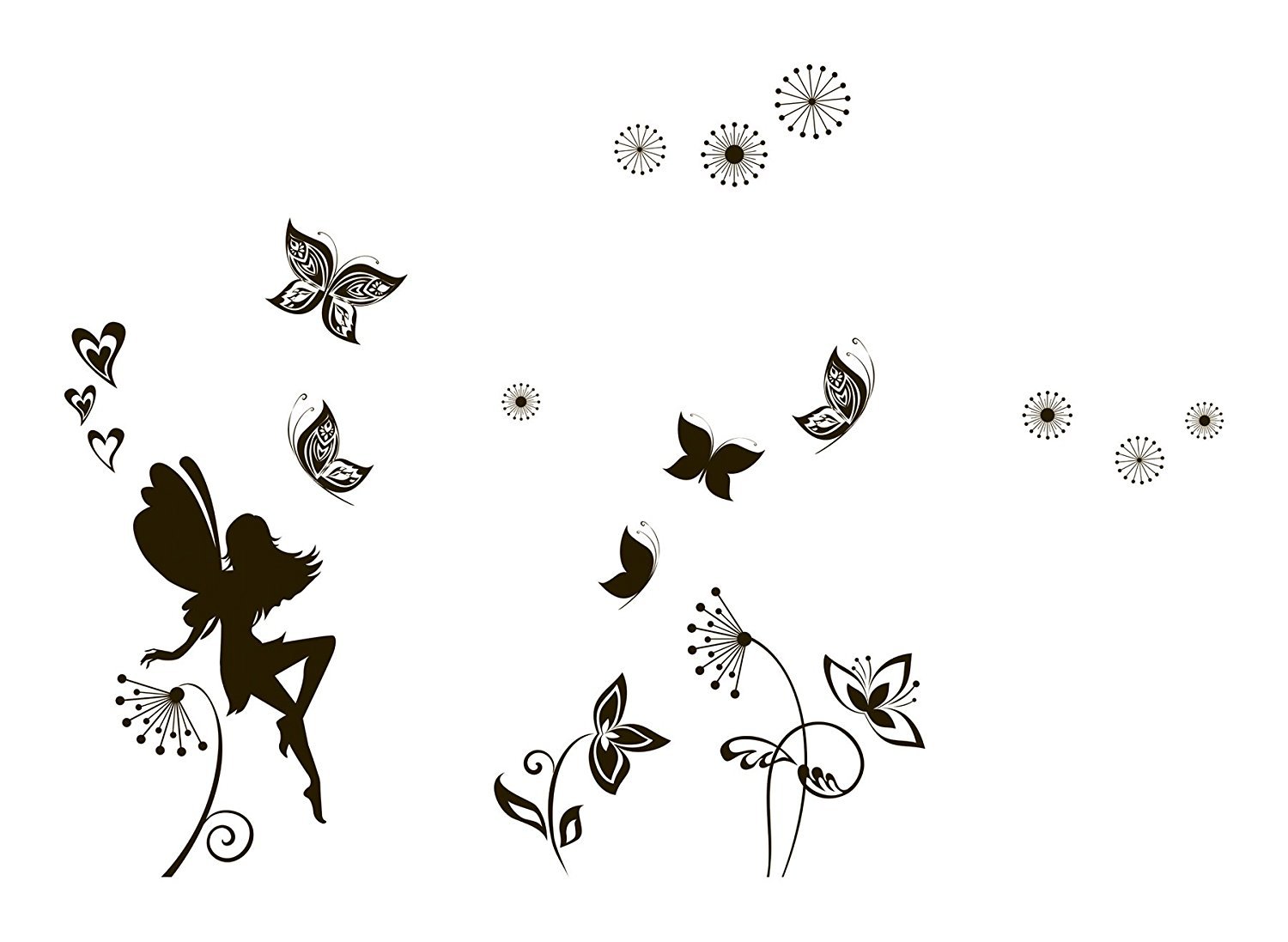 Crearreda Dark Fairy Wandtattoo aus Vinyl Maße: 100 x 35 cm