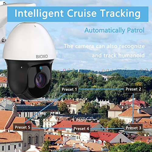 BIOXO 20X Optical Zoom IP Auto Tracking Outdoor Pan Tilt Zoom Security Camera, 1080P High Speed