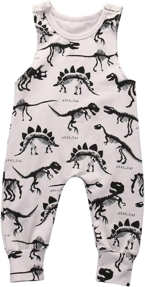 Pudcoco Toddlers Baby Boys Girls Sleeveless Cartoon Animals Print Romper Jumpsuit Summer Bodysuit