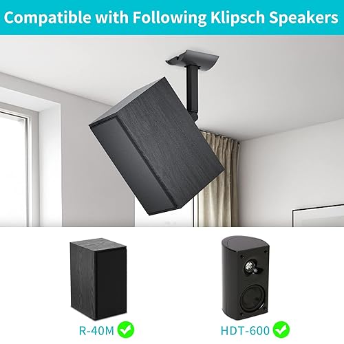 Klipsch R-40M Speaker Wall Mount Adjustable Bookshelf Speaker