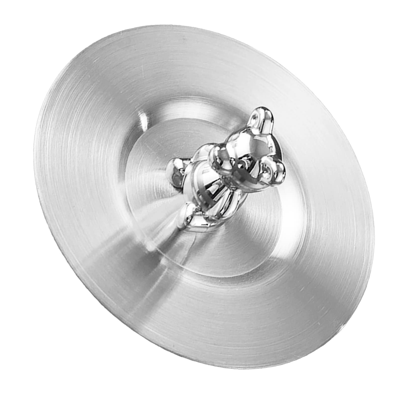 Cute Bear Cup Cover,Stainless Steel Dustproof Cup Lid Antidust Drink Cup Lids Airtight Cup Cover Mug Cup Lid for Mug Glass Cup Ceramic Cup (Silver)