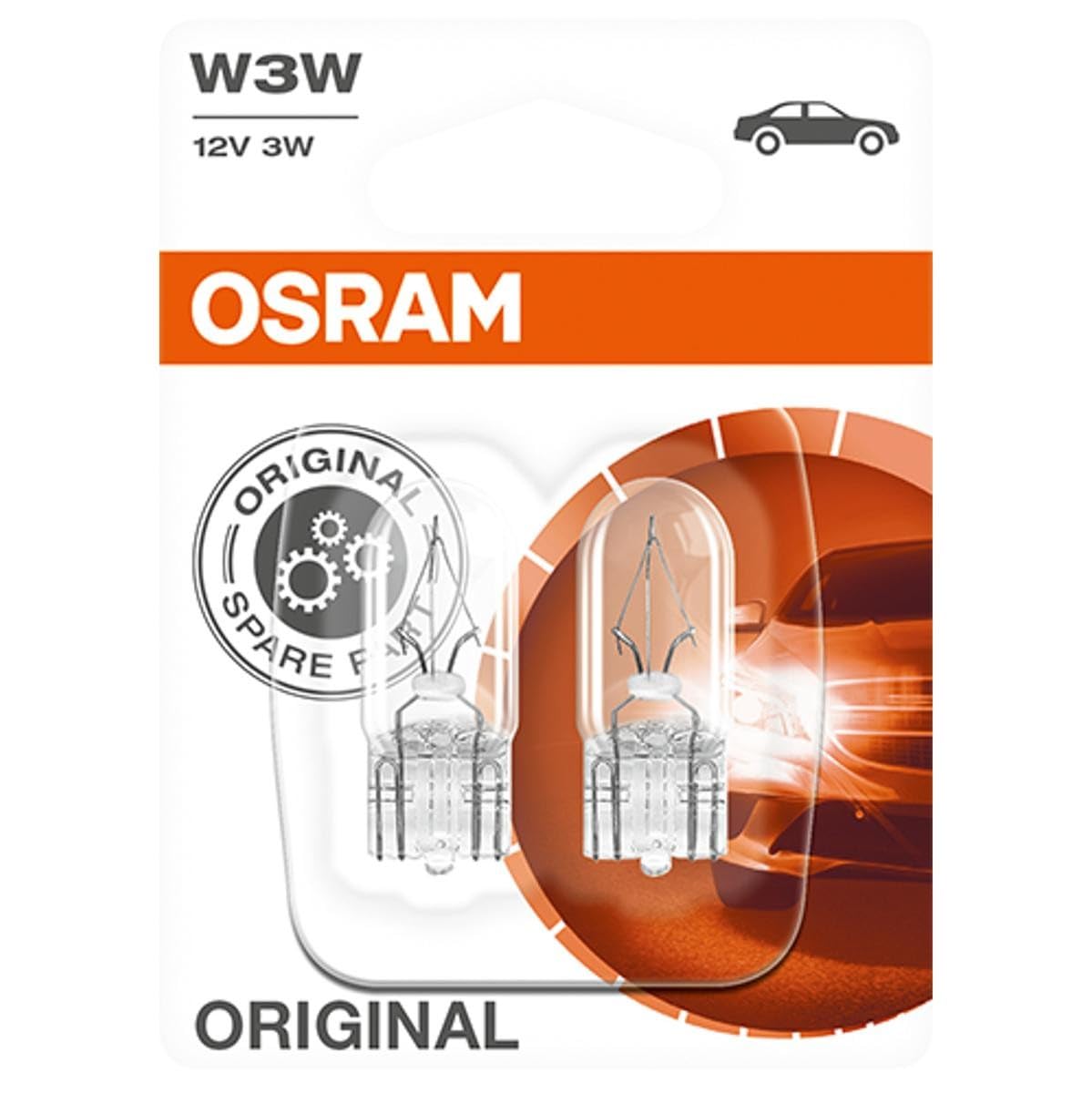 OSRAM Original 12V W3W halogen auxiliary lights 2821-02B in double blister