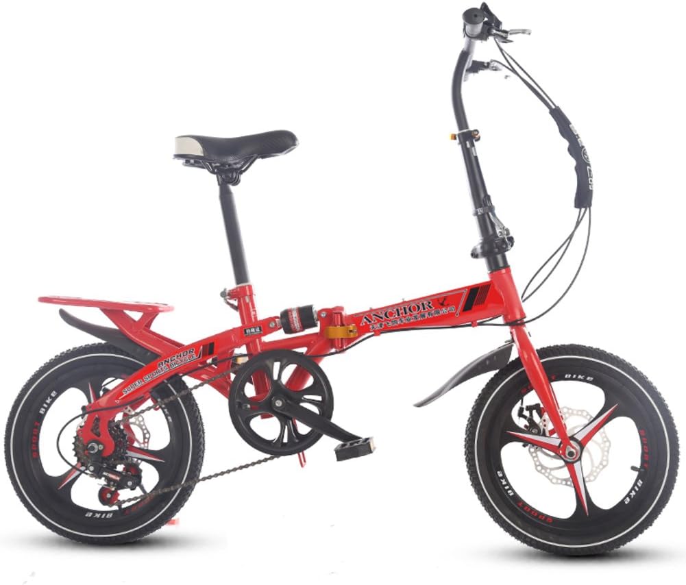 HIKING BK Folding Bike 16 Inch Women's Variable Speed Shock Absorber Adult Super Light Children's Student Bicycle With Basket