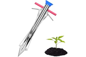 AIWFL Seedling Transplanter Long Double Handled Bulb Planter Tools Vegetable Young Plant Manual Plant Transplanter Stainless Steel Planting Garden Tools