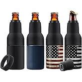 Stepstall 4 Packs Beer Gifts for Men, 4-in-1 Beer Bottle and Can Cooler for 12 Oz. Slim Can, Beer Bottle Insulators Holder Vacuum Stainless Steel