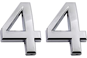 COBATA 2.75 Inch Adhesive House Numbers, Mailbox numbers, Street Door Numbers, Self-stick Address Signs for Apartments, Double Silver Number 4