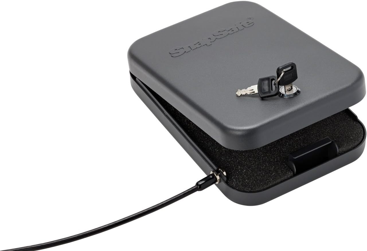 SNAPSAFE Keyed Lock Box, Large 75200, Portable Steel Handgun Safe