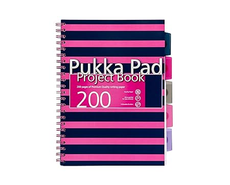 Pukka Pad Projektbuch, A4, Marineblau/Pink