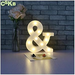 CSKB Ampersand Symbol LED Marquee Letter Lights for Christams Alphabet Light Up Marquee Letters Sign for Wedding Birthday Party Battery Operated Night Light Lamp Home Bar Decoration &