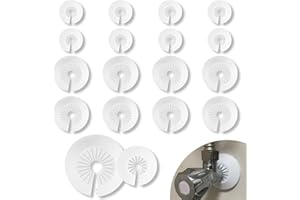 SPNKMJUJ 16 PCS Plumbing Cover Plates Plastic Escutcheon Plate Flange Pipe Covers for Bathroom (8PCS Apply to 0.4" to 1.14" and 8PCS Apply to 1.18" to 2.16")