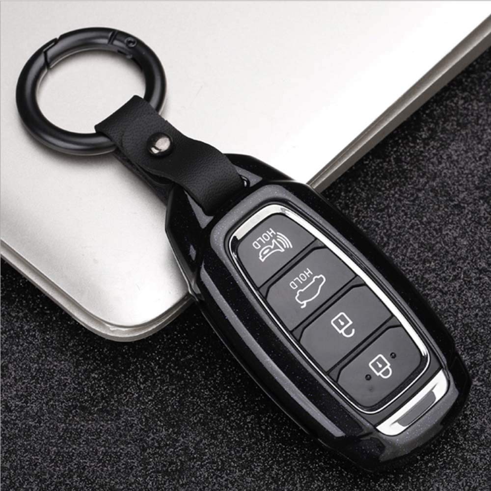 ontto Key Fob Cover for Hyundai Zinc Alloy Smart Key Case for Hyundai fista santa fe encino ix35 elantra Remote 3 Button Key Protector Holder Keyring Key Shell Starry color