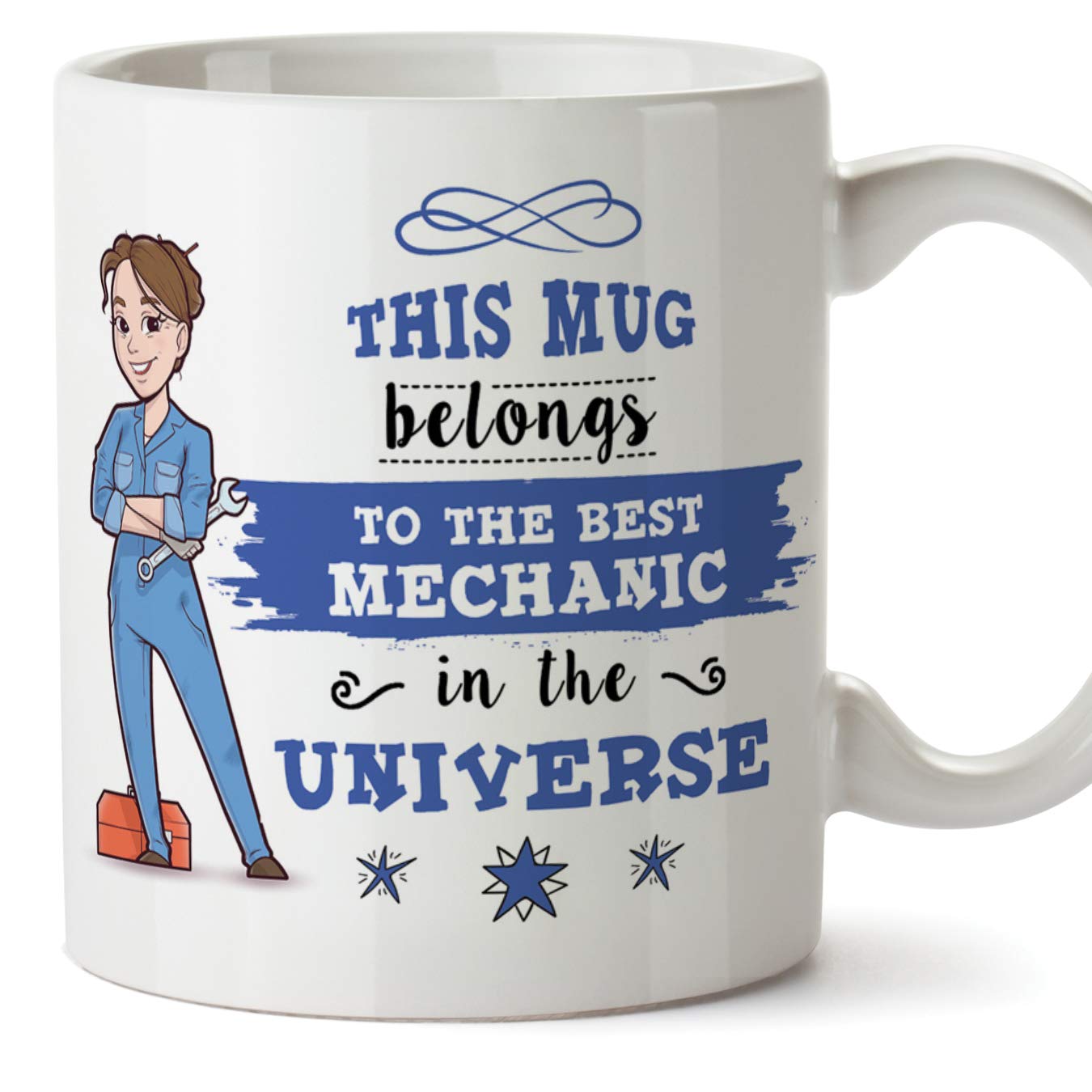 MUGFFINS Mechanic. Original Mug Cup This Mug Belongs to The Best Mechanic in The Universe - 11 oz Ceramic
