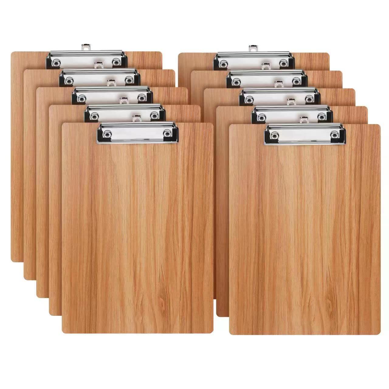 A4 Clipboard,10 Pack Clipboard Folder with Low Profile Clip and Hanging Hole,A4 Wooden Clipboards Hardboard Clip Board — image 1