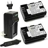 Wasabi Power LP-E6, LP-E6N Battery (2-Pack) and Charger for Canon EOS 5D Mark II/III/IV, 5DS, 5DS R, 6D, 6D Mark II, 7D, 7D M