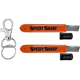 2 PACK Speedy Sharp Carbide Knife Sharpener, Key Chain &amp; Hook Ring included Orange