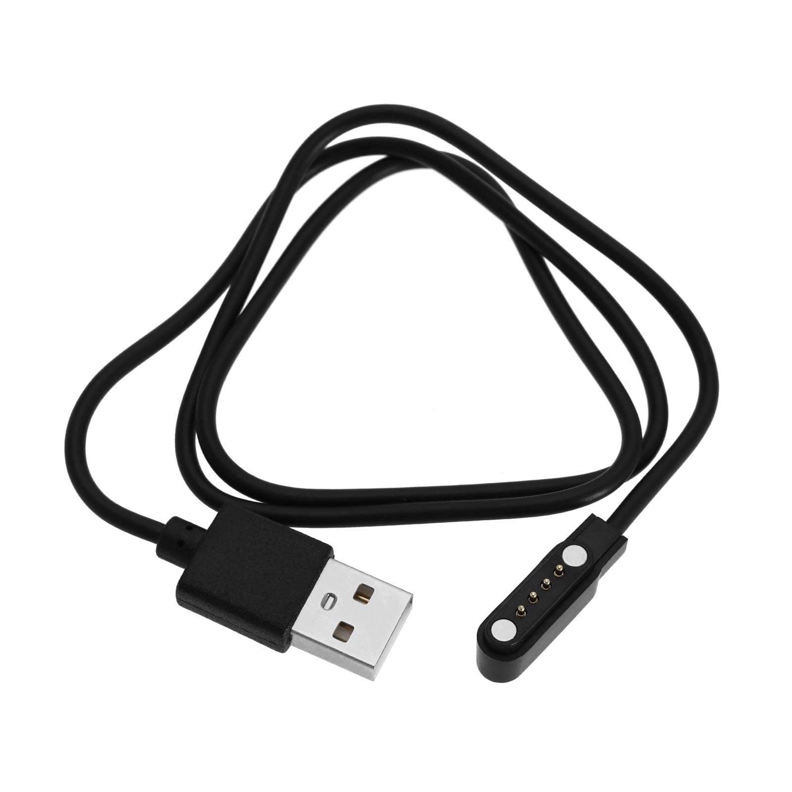 ECSiNG USB to 4 Pin Magnetic Charging Cable for Smart Watch Smart Glasses Fitness Tracker Cable Contact Pin Spacing 7.62mm Length 60cm Black
