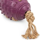Petface Planet Nobbly Rubber Rugby Ball with Rope Dog Toy Pack 1 view 5