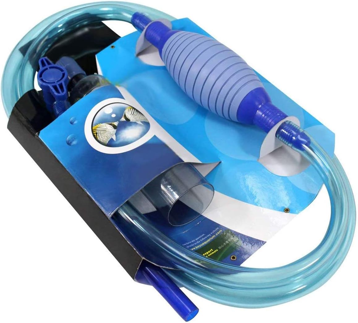 SONGWAY Aquarium Fish Tank Cleaner, 8.2ft Vacuum Siphon Pump Water Drainer Changer Gravel Cleaners Water Filter Syphon…