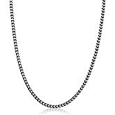 Metro Jewelry Stainless Steel with Black, Antique or Yellow Gold Ion Plated Thin Foxtail Chain Necklace for Men with Push Lock 4MM Wide 22 to 30 Inch Long