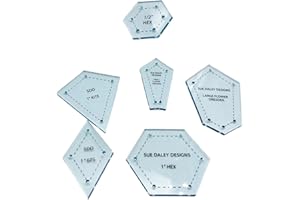 Generic 300Pcs Sew Easy Mini Patchwork Quilting Templates 6 Shapes Ruler Stencils