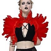 UQJE Victorian Natural Feather Shawl Shrug Shoulder Wrap Gothic Collar Costume Accessories