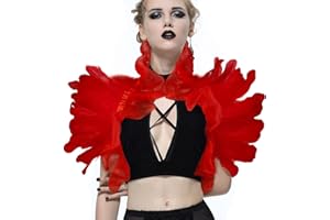 UQJE Victorian Natural Feather Shawl Shrug Shoulder Wrap Gothic Collar Costume Accessories